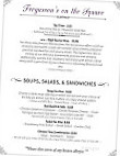 Fergussons On The Square menu