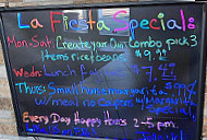 La Fiesta Mexican menu