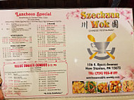 Szechuan Wok Chinese menu