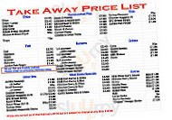 Price's Chip Shop menu