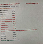 Lee's Drive In menu