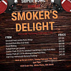 Smokers Delight Bbq menu