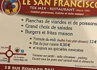 Le San Francisco menu