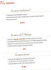 L'Auberge du Soleil menu