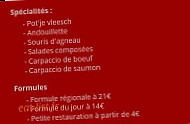 Le Passe Temps menu