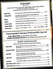 Commander Restaurant & Bar menu