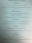 Pine River Bakery menu