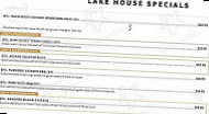 The Lake House menu