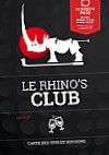 Le Rhino's Club menu