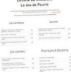 Le Jeu de Paume menu