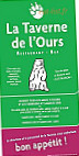 La Taverne De L'ours menu