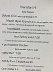 Mainstreet Cafe menu