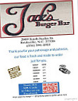 Jack's Burger menu