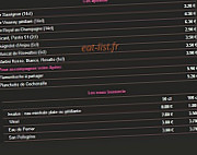 Le Palais menu