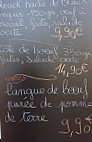 Le Bistrot menu