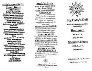 Big Dally's Deli #2 menu