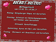 Moni's Bistro menu