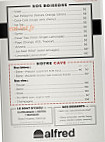 Alfred Burger menu