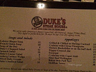 Duke's Steakhouse At Casino Fandango menu