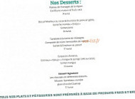 Ô Domaine menu