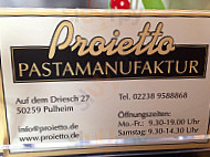 Proietto Pastamanufaktur menu