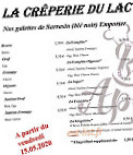 La Crêperie Du Lac menu