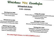 Wirtshaus Eisenhofen menu