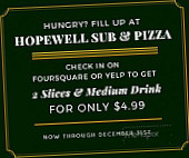 Hopewell Sub Pizza menu