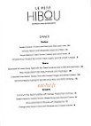 Le Petit Hibou menu