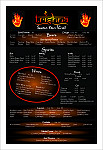 The Spice Trail menu