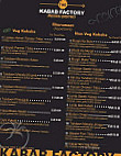 The Kabab Factory menu