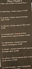 La Petite Flamme menu