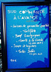 Guinguette La Petite Baigneuse menu