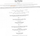 La Folie Tarbouriech menu