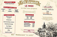 De La Gare menu