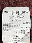 Cafeteria Virgen De La Pena menu