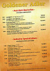 Zum Goldenen Adler menu