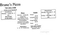 Bruno's Pizza menu