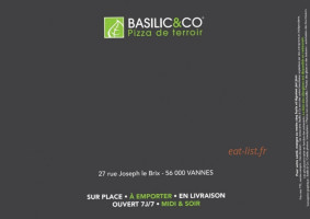 Basilic Co menu