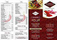 Paprika Of Maidenhead menu