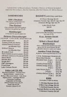 G W's Fine Food Spirits menu