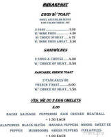 Cafe Mooney Bay menu