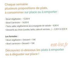 Chez Estelle menu