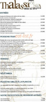 Le Thalassa Hôtel menu