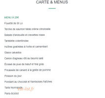 Le Vent De Mer menu