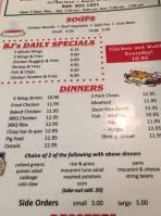 B J's menu