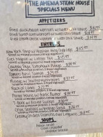 Amenia Steak House menu