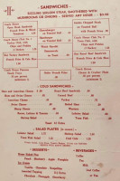 Foster's Coach House Tavern menu