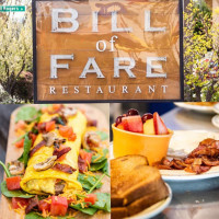 Bill Of Fare food