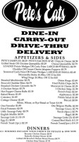 Pete's Eats menu